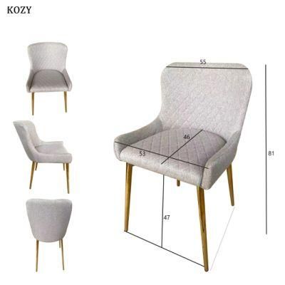 Iron Foot Velvet Fabric Dining Room Chairs with Best Price