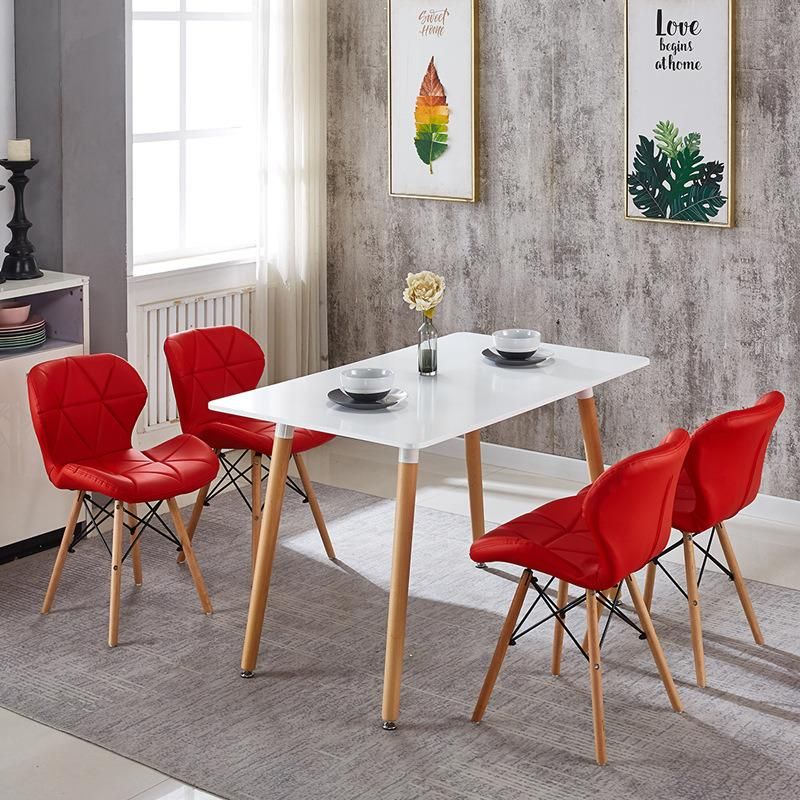 Cafe Chairs Modern Rose Elegant Soft PU Leather Indoor Dining Chairs with High Quality Sponge Cushion