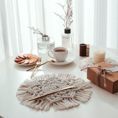 Customized Design European Style Washable Cotton Linen Fabric Placemats Table Mat for Home Use