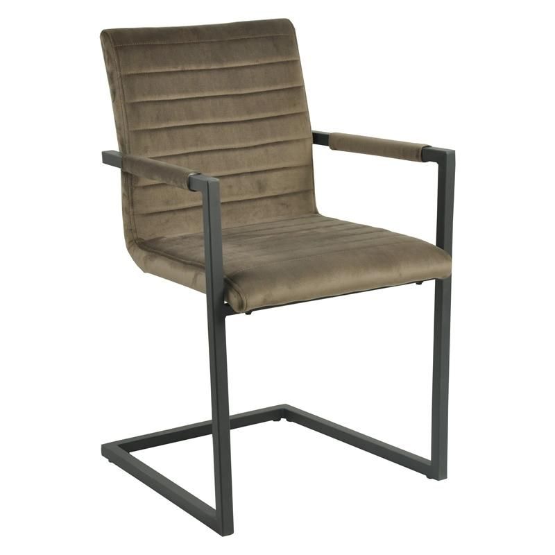 Modern Design Nordic Style Arm Fabric Restaurant Metal Leg Simple Dining Chair