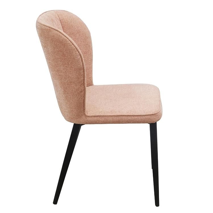 MID Century Modern Dining Room Fabric Metal Leg Furniture Fabric Velvet Restaurant Chair