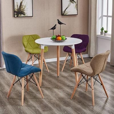 Modern Apartment Dining Table and Chairs Silla Backrest Stool Custom Butterfly Chairs in Peruvian Black Fabric Wooden Chair