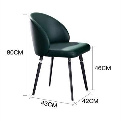 Factory Modern Home Furniture Leather Linen Fabric Steel Base Dining Chairs
