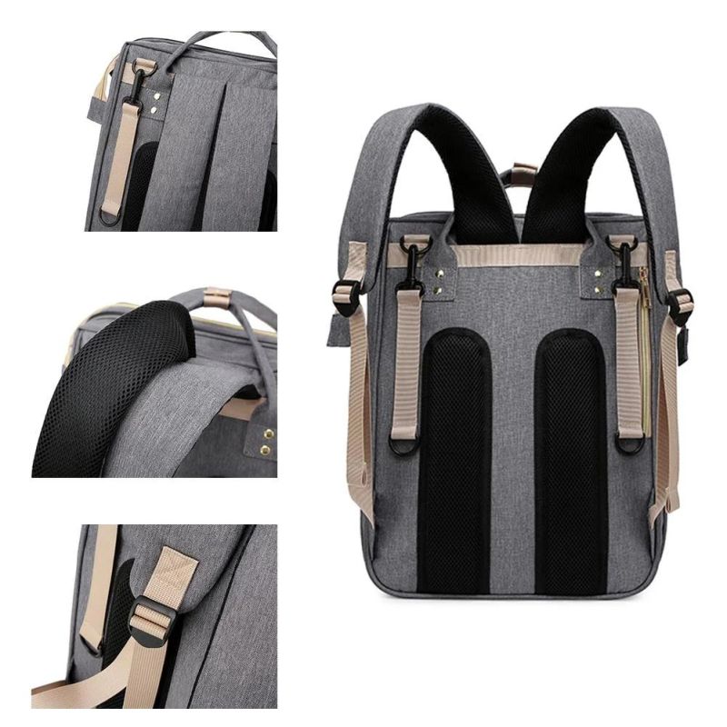 Wholesale Portable Waterproof Mummy Back Pack Large Capacity Foldable Baby Bed Diaper Bag