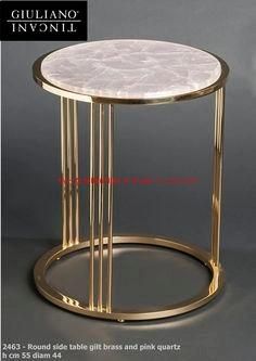 Marble Modern Living Room Round Stainless Steel Coffee Table