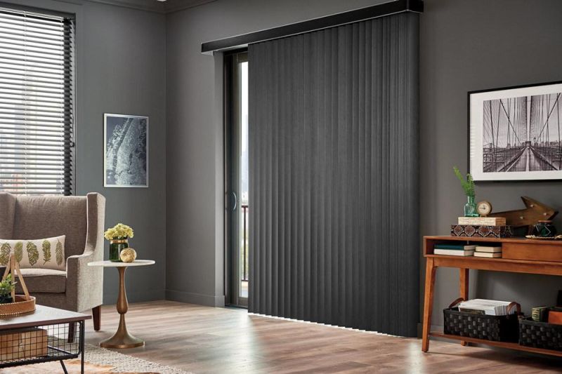 100% Polyester Vertical Blinds with Tassel Vertical Shade Stripe Design Window Coverings Curtains