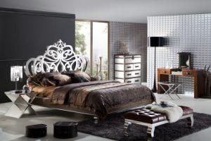 Stainless Steel Head Board Fabric Sides Zeus Bed, King Size Bed Rb-01
