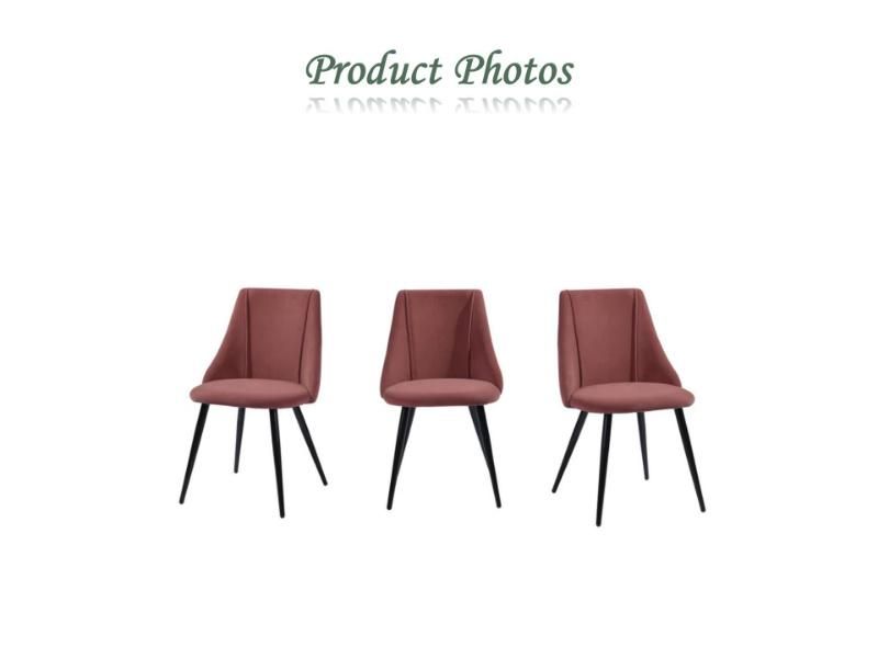 Simple Hotel Luxury Design Furniture Metal Legs Velvet Fabric Leisure Dining Chair