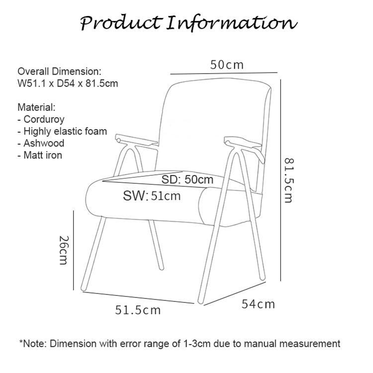 2020 Modern Manufacturer Iron Fabric Leisure Armchair Chair