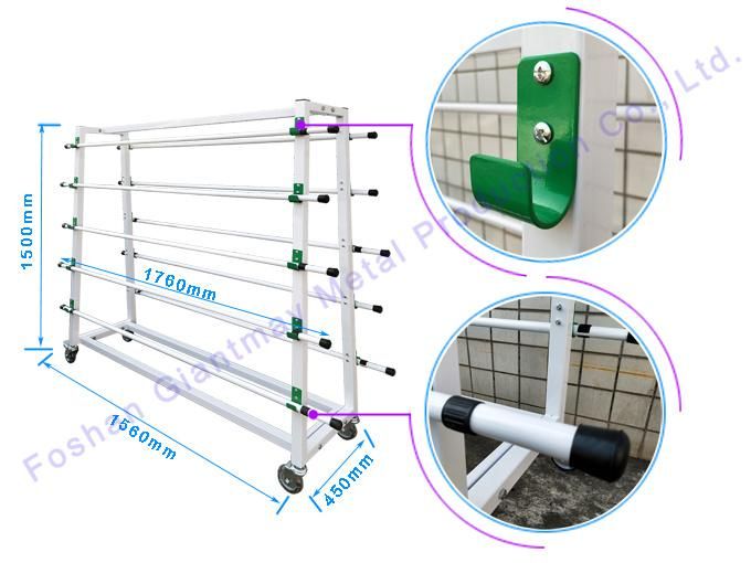 Double Sides Floor Standing Rolling Pipe Rack Fabric Roll Cloth Display Rack