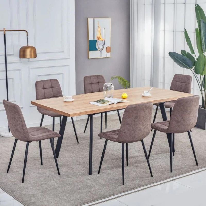 Luxury Nordic Modern Design Square Expandable Extendable White Mable Dining Table and Chair Dining Table Set 4 Seater 6 Chairs