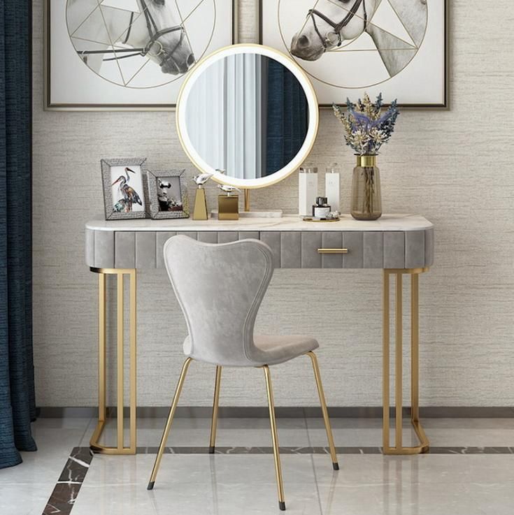 Bedroom Simple Design Velvet Makeup Modern Luxury Dressing Table