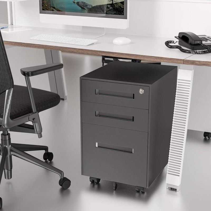 Gdlt Office Furniture Under Desk Filing Cabinet Vertical White 3 Drawer Mobile Cabinet