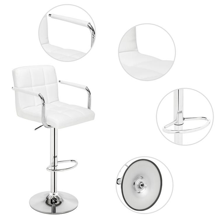 PU Seat High Chair Plastic Modern White Leather Contemporary Bar Stools Made in China