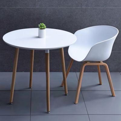 Italian Wooden Color Metal Leg Side Chair Backrest Plastic Dining Chair for Coffee Shop