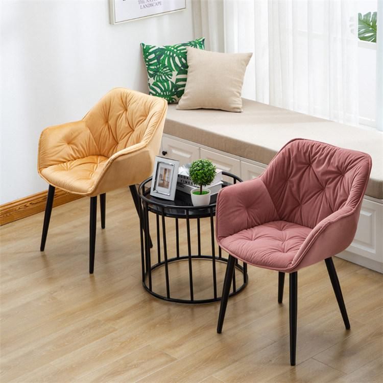 Hot Selling Design Dining Room Furniture Chair Velvet Dining Chair with Metal Legs