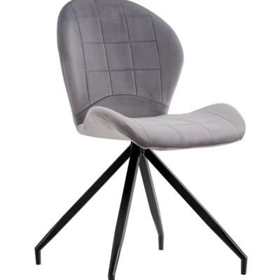 Modern European Style Room Furniture Button Dining Cover Velvet Fabric Dining Chair with Back Ring
