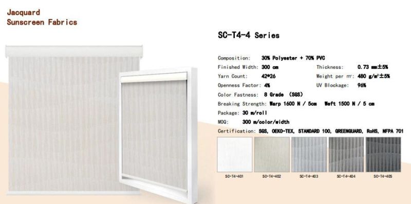 Semi-Blackout Sunscreen Roller Blinds Jacquard Fabric