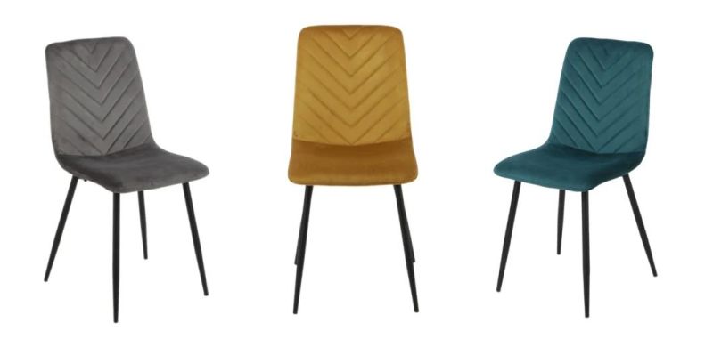 Wholesale Luxury Nordic Modern Design Grey Fabric Upholstered Seat Dining Chairs