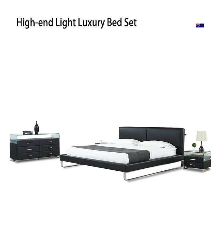 King Size Bed Double Bed Single Bed with Metal Leg for Home and Hotel Furniture Gc1702