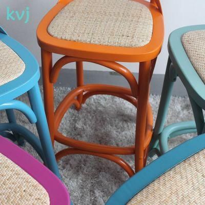 Kvj-7006 Black Painting Wooden Crossback Bar Stool