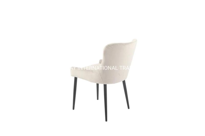 Nordic Style Home Dining Furniture Soft Restaurant Gray Fabric Modern Velvet Dining Room Chairs