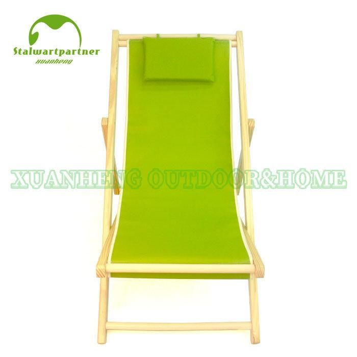 Outdoor Wooden Folding Beach Sling Chair