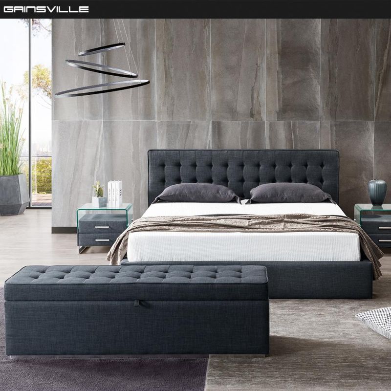 Hot Seller Modern Furniture Upholstered Bed Wall Bed King Bed for Hotel Gc1633