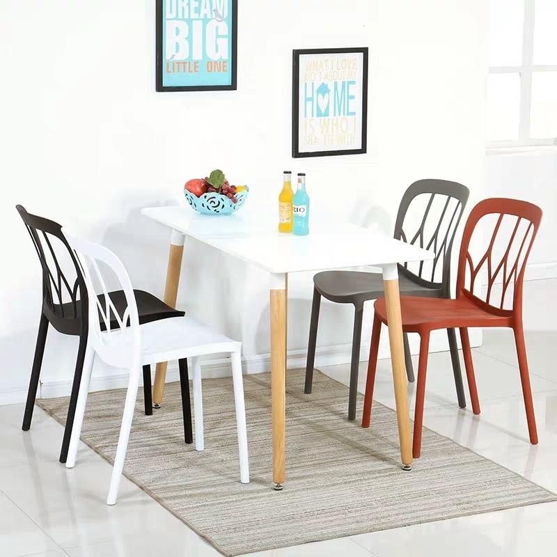 Wholesale Modern Plastic Backrest Family Leisure Dining Chair Pure Plastic Leisure Chair