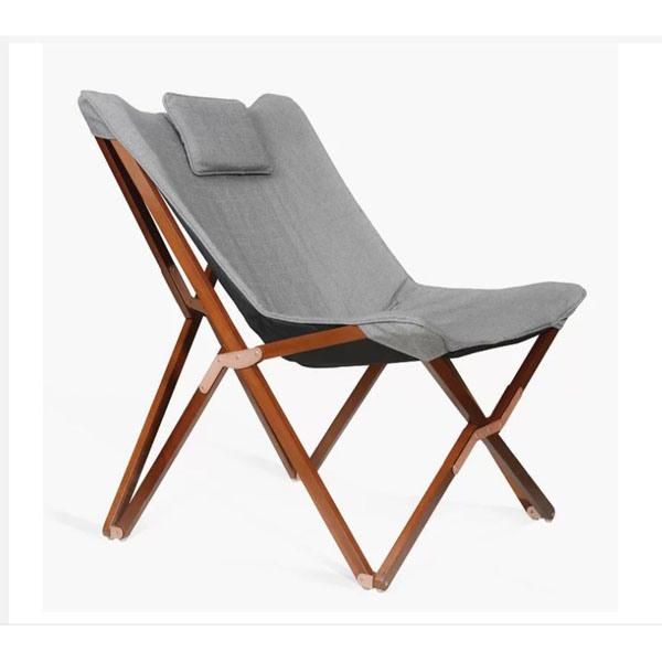 Outdoor Solid Beech Wood Frame Portable Folding Camping Wood Beach Chair