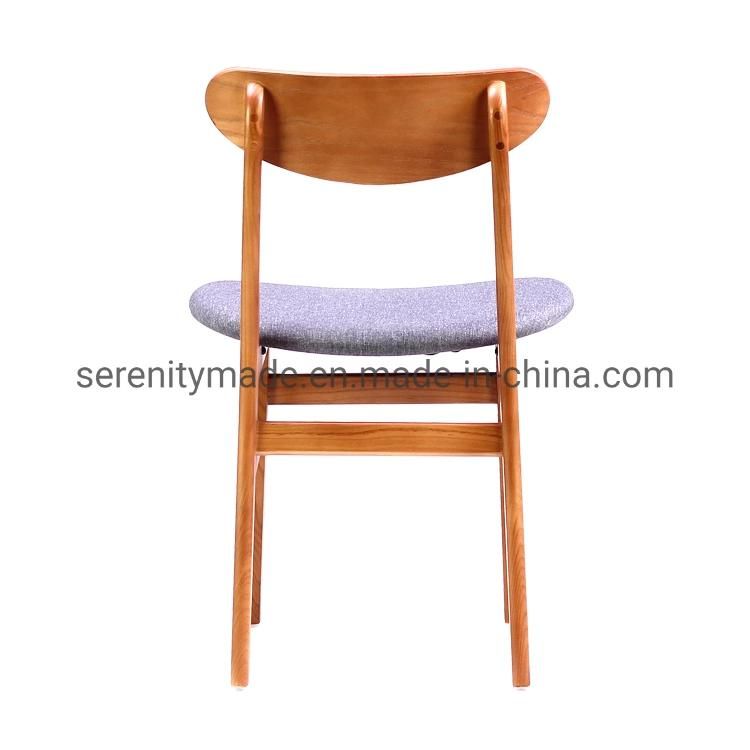 Fabric Upholstered Solid Wood Frame Leisure Dining Chair