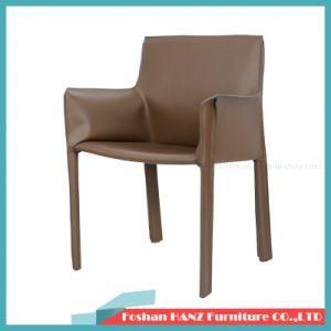 Modern Italy Saddle Belt Armrest Dining Chair