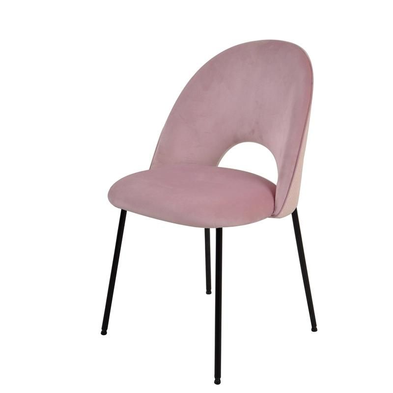 High Quality Modern Design Furniture Comfortable Metal Legs Velvet Dining Chair for Dining Room