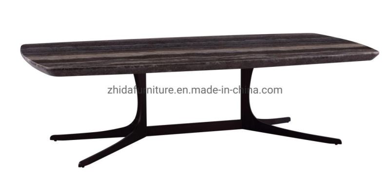 Rectangle Long Artificial Marble Center Coffee Table for Hotel Living Room