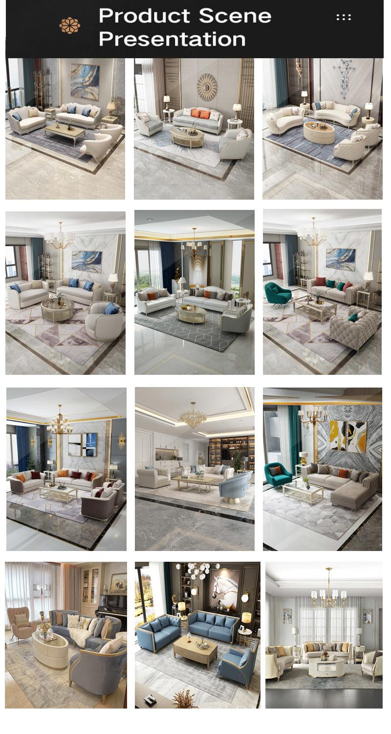 Light Luxury Fabric Sofa Living Room Modern Simple Large Apartment Model Room Combination Set American Solid Wood Sofa