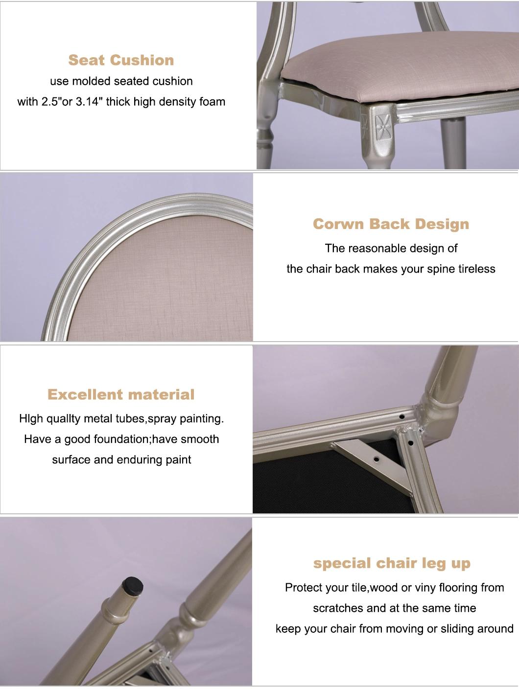 Foshan Top Furniture New Design Classy Imitate Wood Aluminum Dining Chair