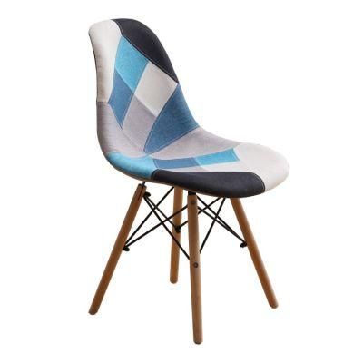 Italian Restaurant Coffee Chair Nordic Style Modern Padded Chair with Wooden Leg