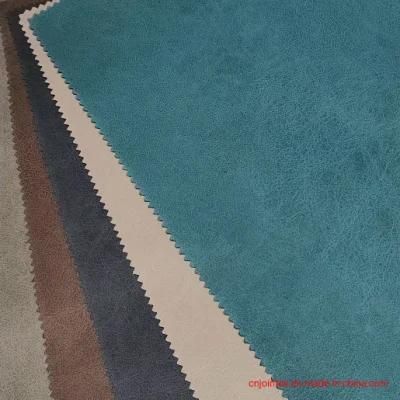 New Material Environmental Polyester Faux Leather for Furniture Sofa Upholstery Fabric