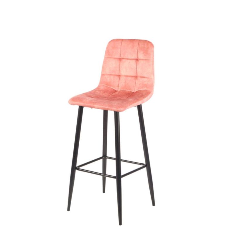 Hot Selling Modern Furniture Bar Stool with Black Metal Legs