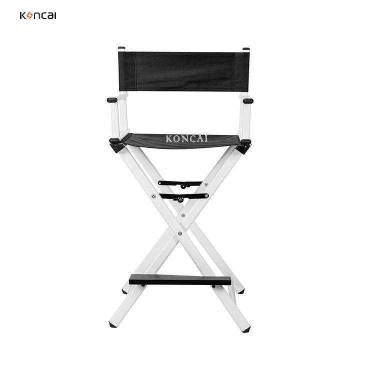 White Lightweight Pure Aluminum Makeup Chair Metal Folding Salon Portable Barber Chair