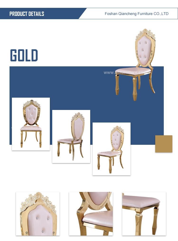 Dubai Wedding Golden Stainless Steel Chair for Banquet