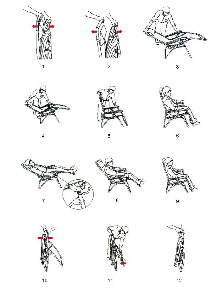 Outdoor Folding Metal Beach Reclining Chair Zero Gravity Camping Chair