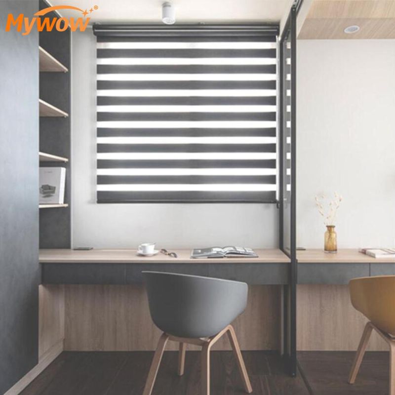 Home Furnishing Decoration 100% Polyester Horizontal Roller Window Day Night Blackout Zebra Fabric Blinds Shade