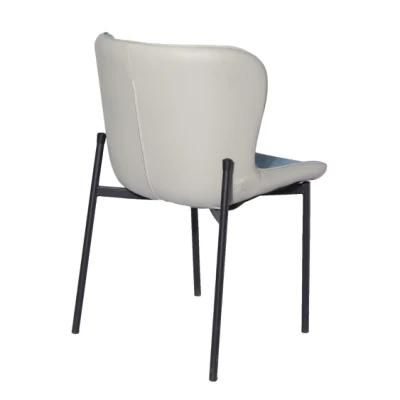 Cheap Home Furniture Modern Grey Outdoor Dining Velvet Chair Living Room Chair Bedroom Chair with Metal Legs