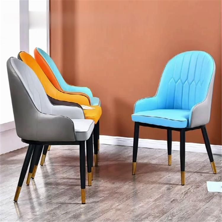 Free Sample Home Furniture Wholesale Luxury French Restaurant Modern Dining PU Leather Upholstered Dining Chairs