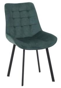 Home Furniture Nordic Black Leg Restaurant Chair Upholstery Arm Fabric Modern Blue Velvet Dining Chairs