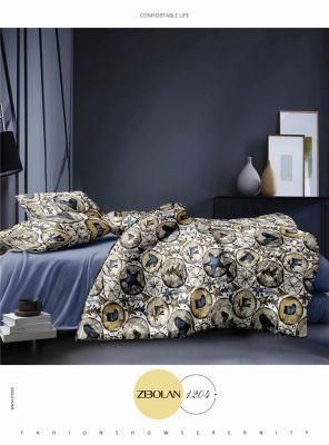 Soft Fiber 3D Microfiber 100% Polyester Disperse Printing Fabric Duvet Cover Set Bed Shhet Bedding Set