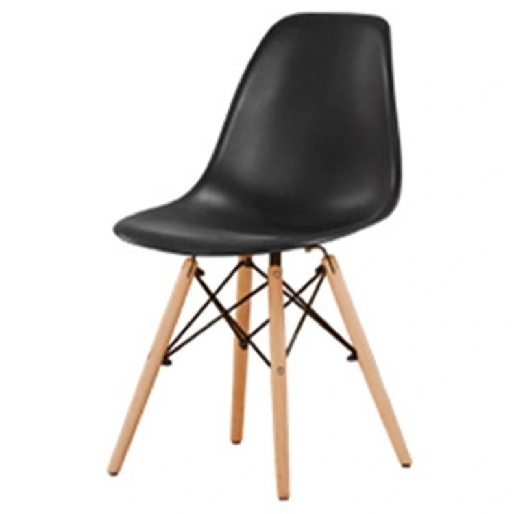 Promotion Home Furniture Nordic Wooden Leg Plastic EMS Dining Chair for Dining Room
