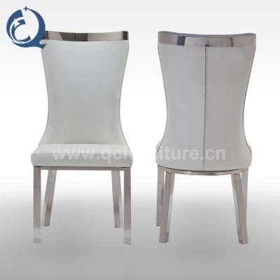 Hotel Modern PU Dining Chair with Stainless Steel Legs