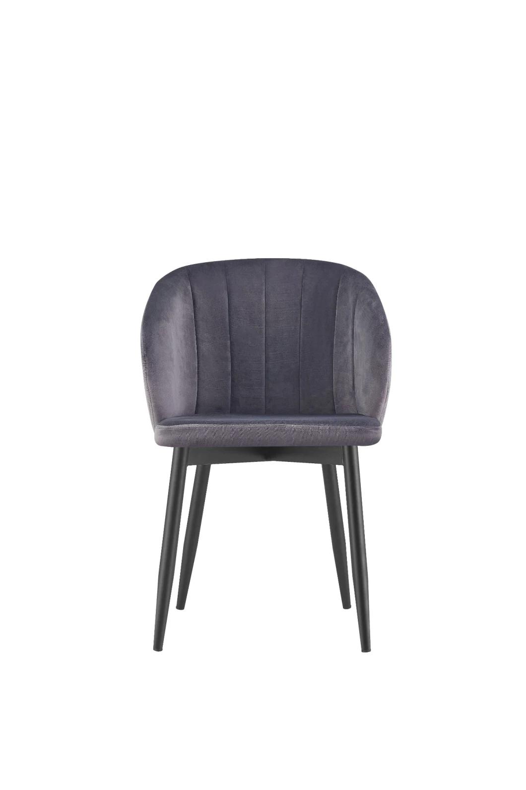 Hot Sale High Quality Home Furniture Luxury Modern Metal Legs Velvet Design Dining Chair